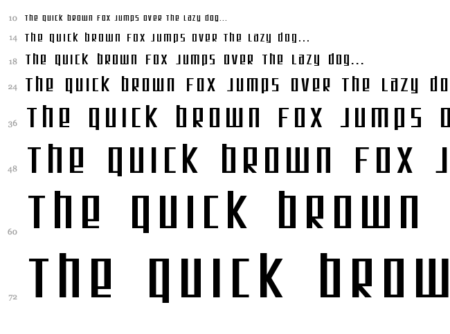 SF Square Root font waterfall